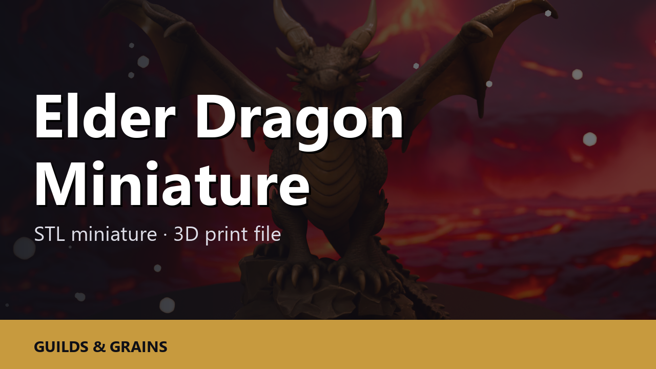 Elder Dragon Miniature STL