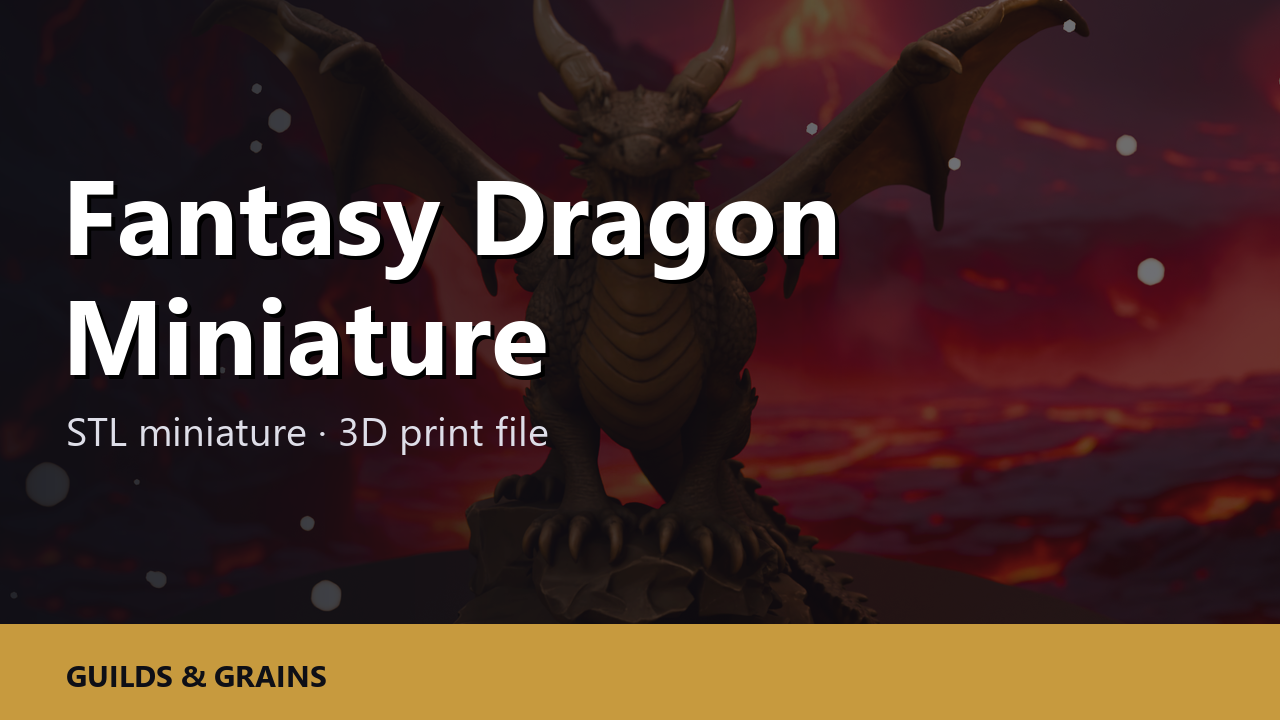 Fantasy Dragon Miniature STL