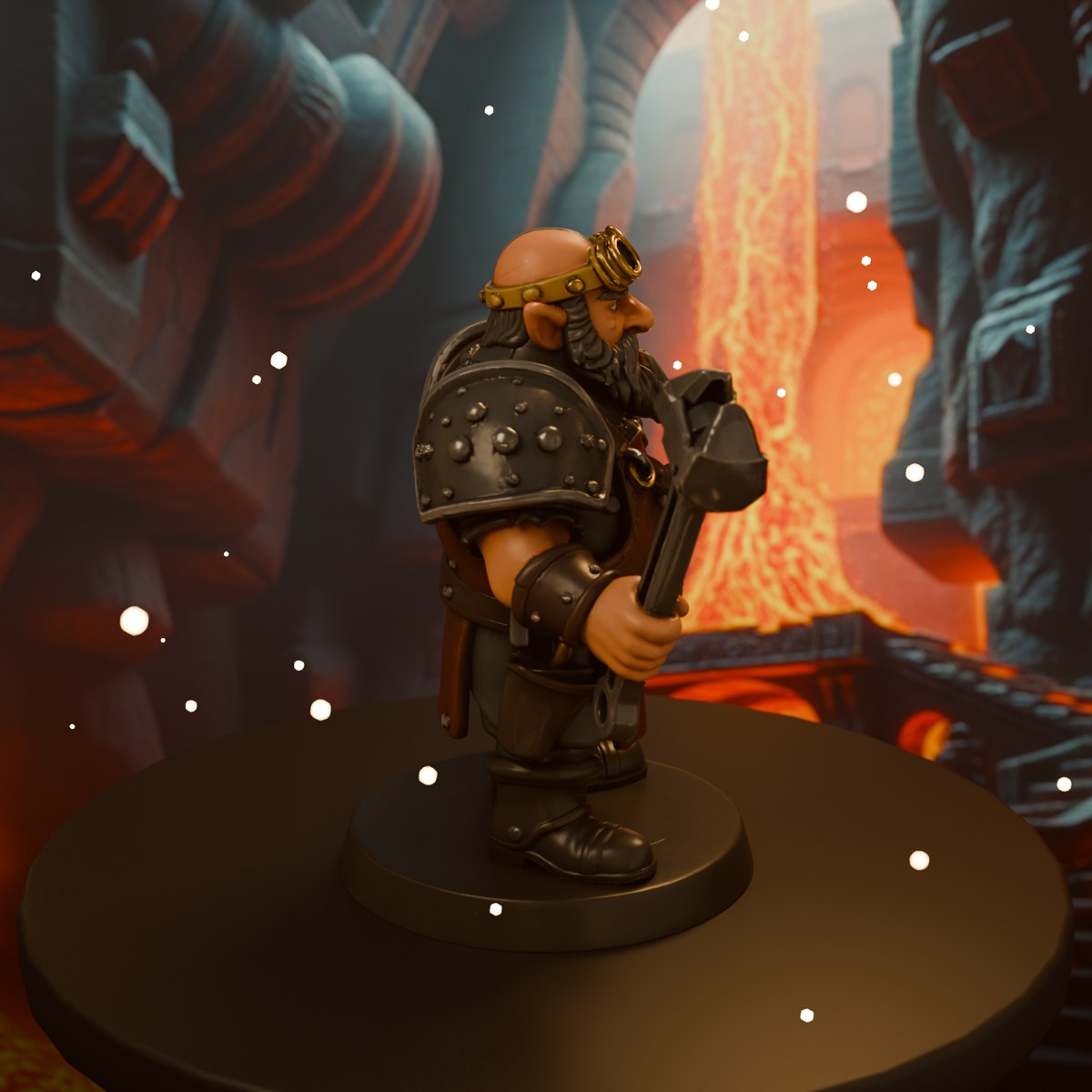 Dwarf Engineer STL File - Fantasy Tabletop Miniature 28mm Wargaming 3D Print