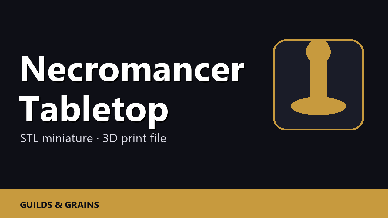 Necromancer Tabletop STL File - Fantasy Tabletop Miniature 28mm Wargaming 3D Print